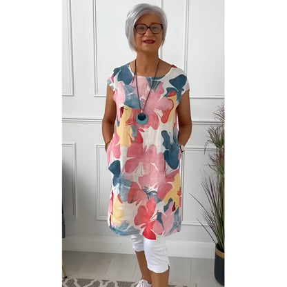 Mailin™ | Lockeres Tunika-Kleid mit floraler Note