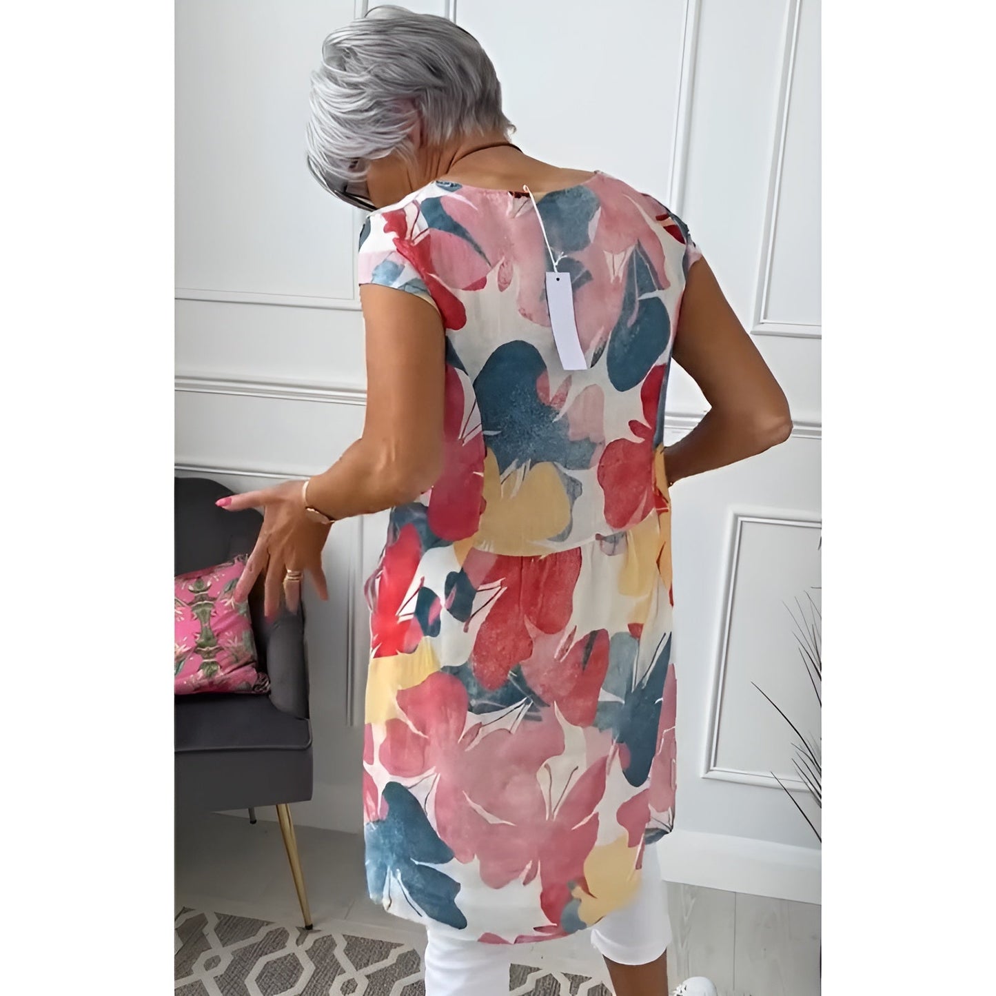 Mailin™ | Lockeres Tunika-Kleid mit floraler Note