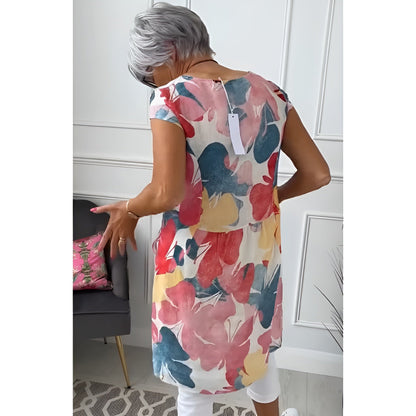 Mailin™ | Lockeres Tunika-Kleid mit floraler Note
