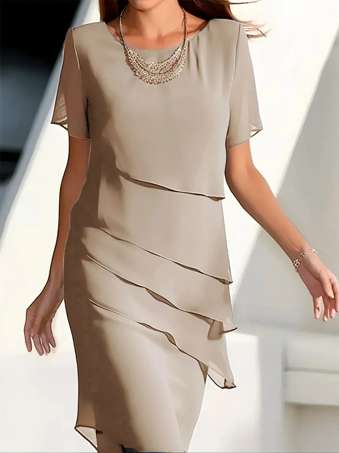 Juna™ | Chiffon-Midikleid