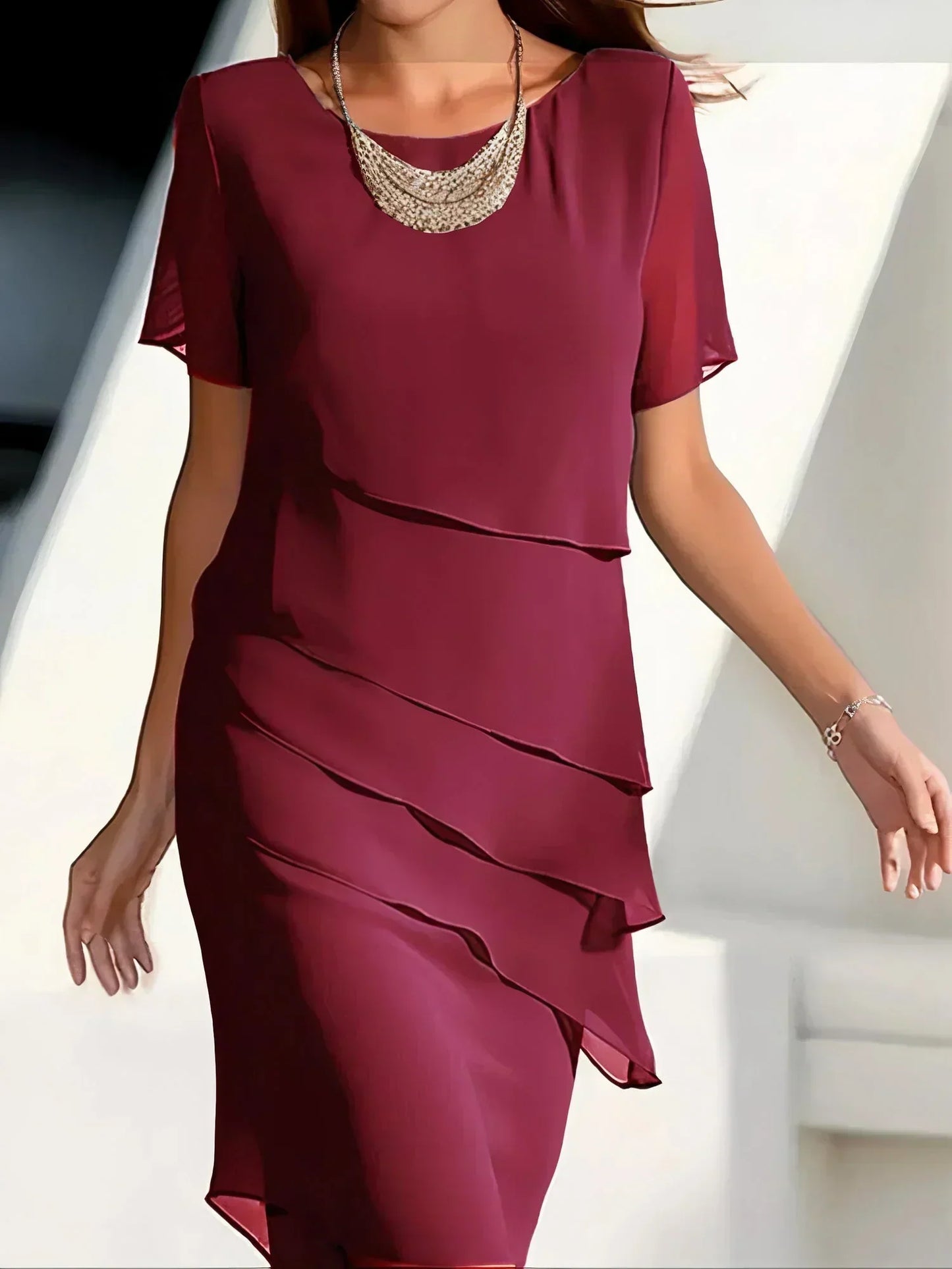 Juna™ | Chiffon-Midikleid