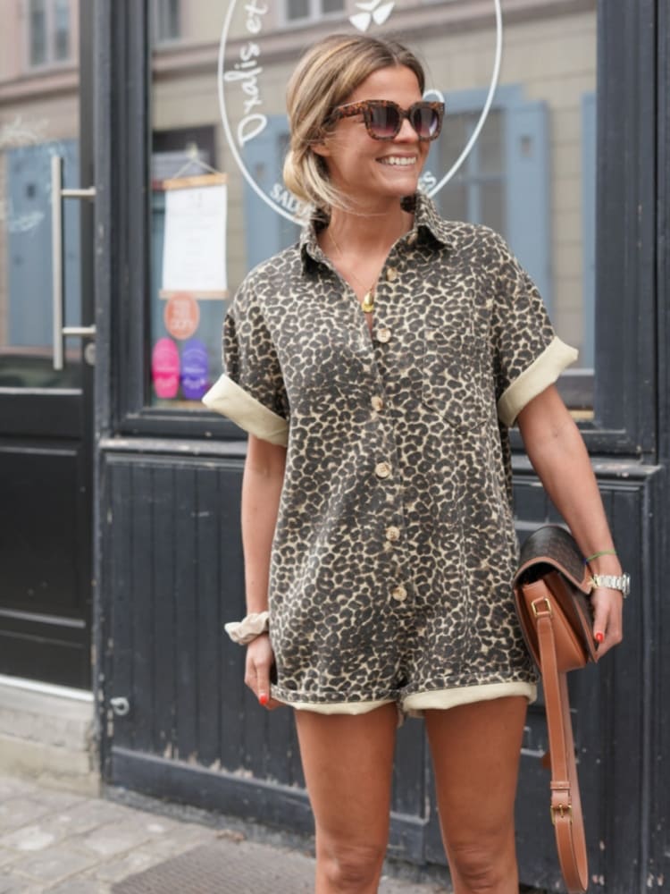 Nonette™ | Hemd-Overall mit Leopardenmuster