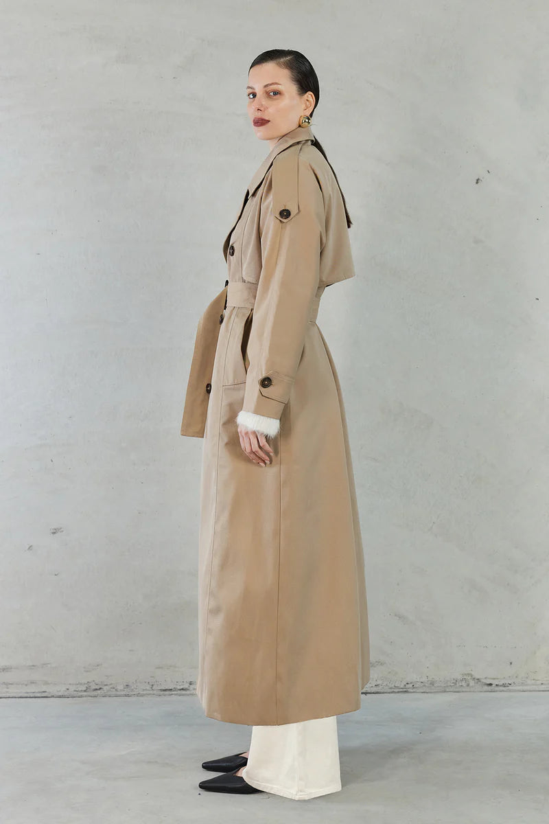 Mandy™ | Klassischer Trenchcoat mit Gürtel