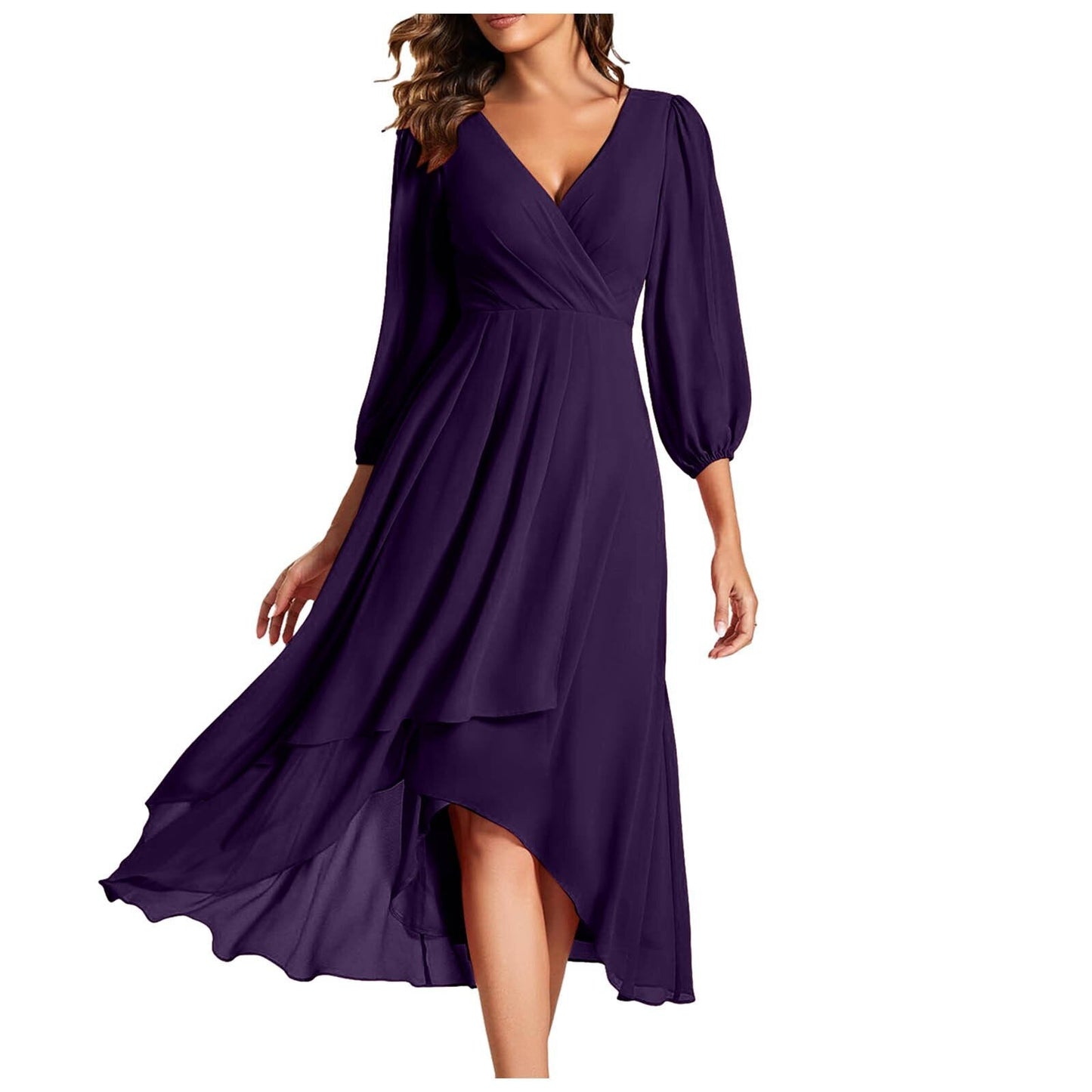 Becca™ | Chiffon-Midikleid mit V-Ausschnitt