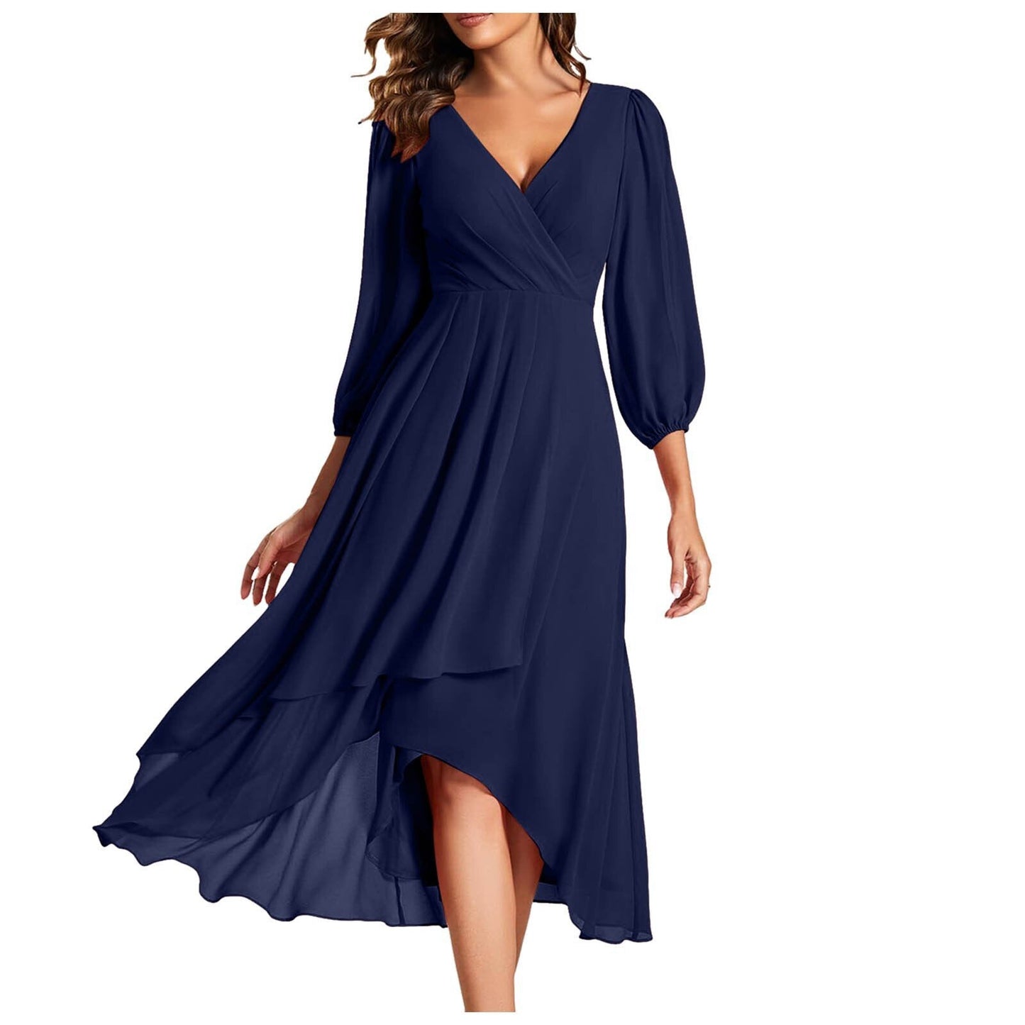 Becca™ | Chiffon-Midikleid mit V-Ausschnitt