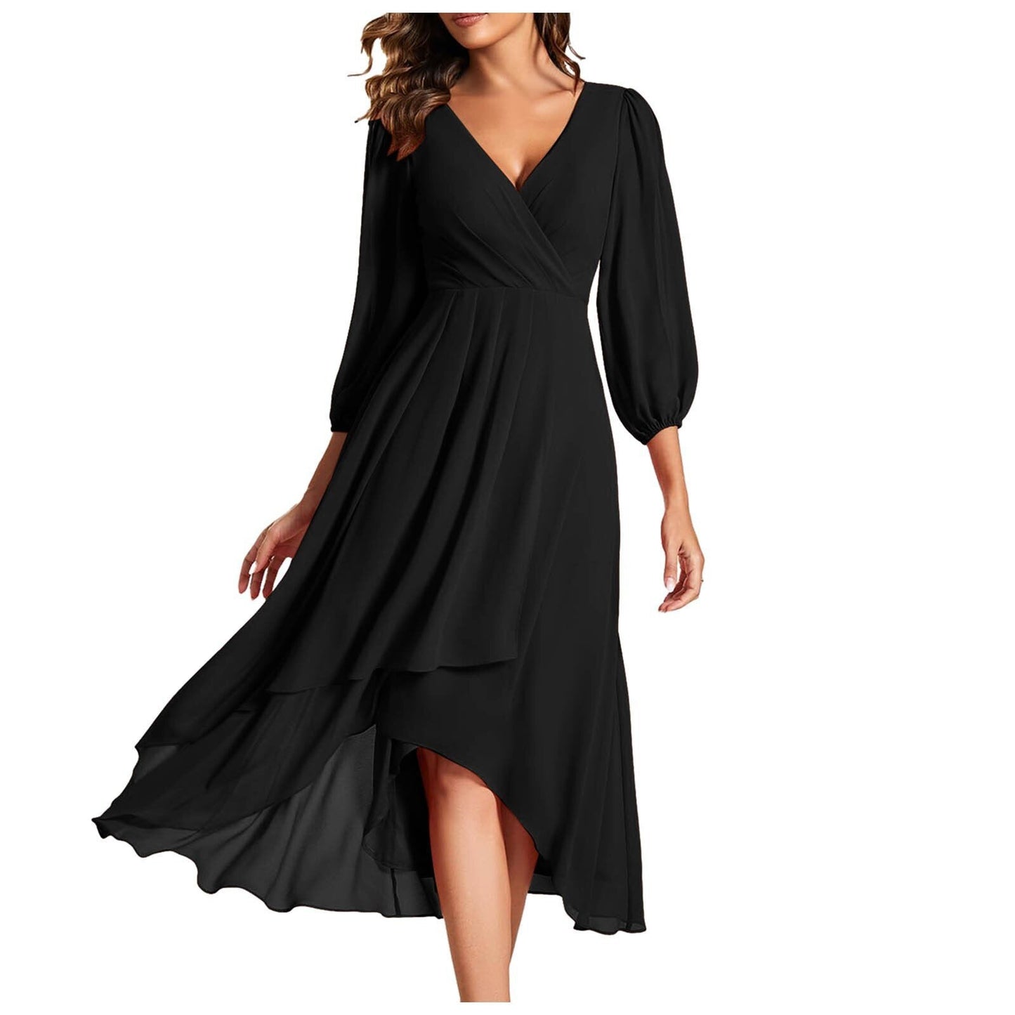 Becca™ | Chiffon-Midikleid mit V-Ausschnitt