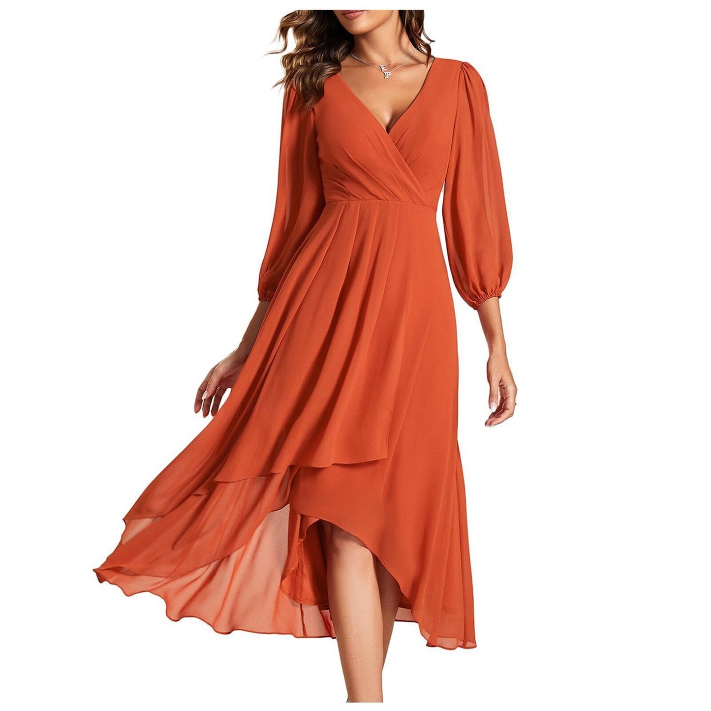 Becca™ | Chiffon-Midikleid mit V-Ausschnitt