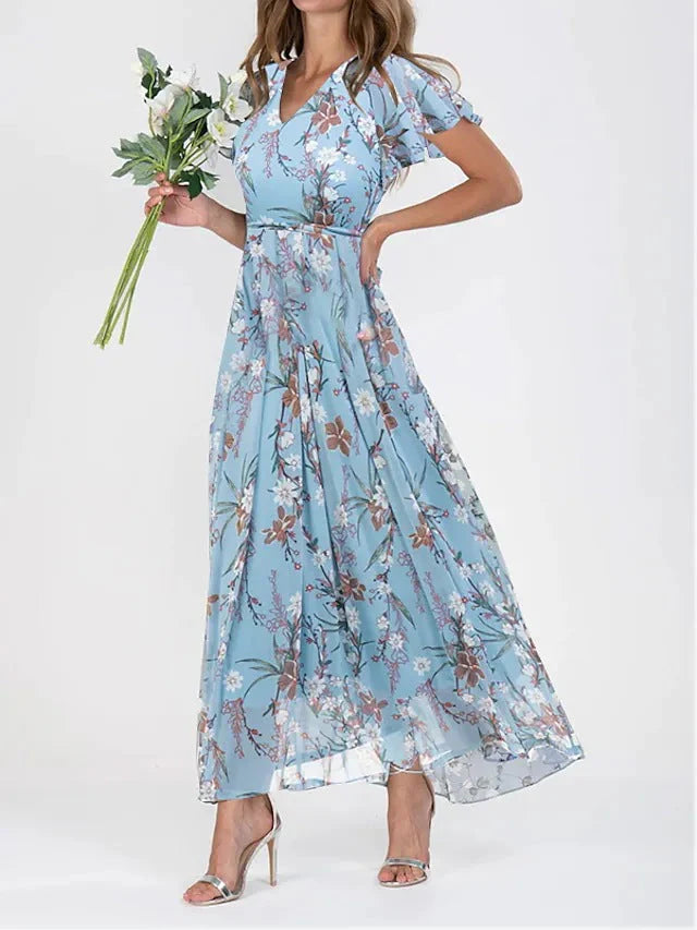Anette™ | Blumenkleid mit Volantärmeln