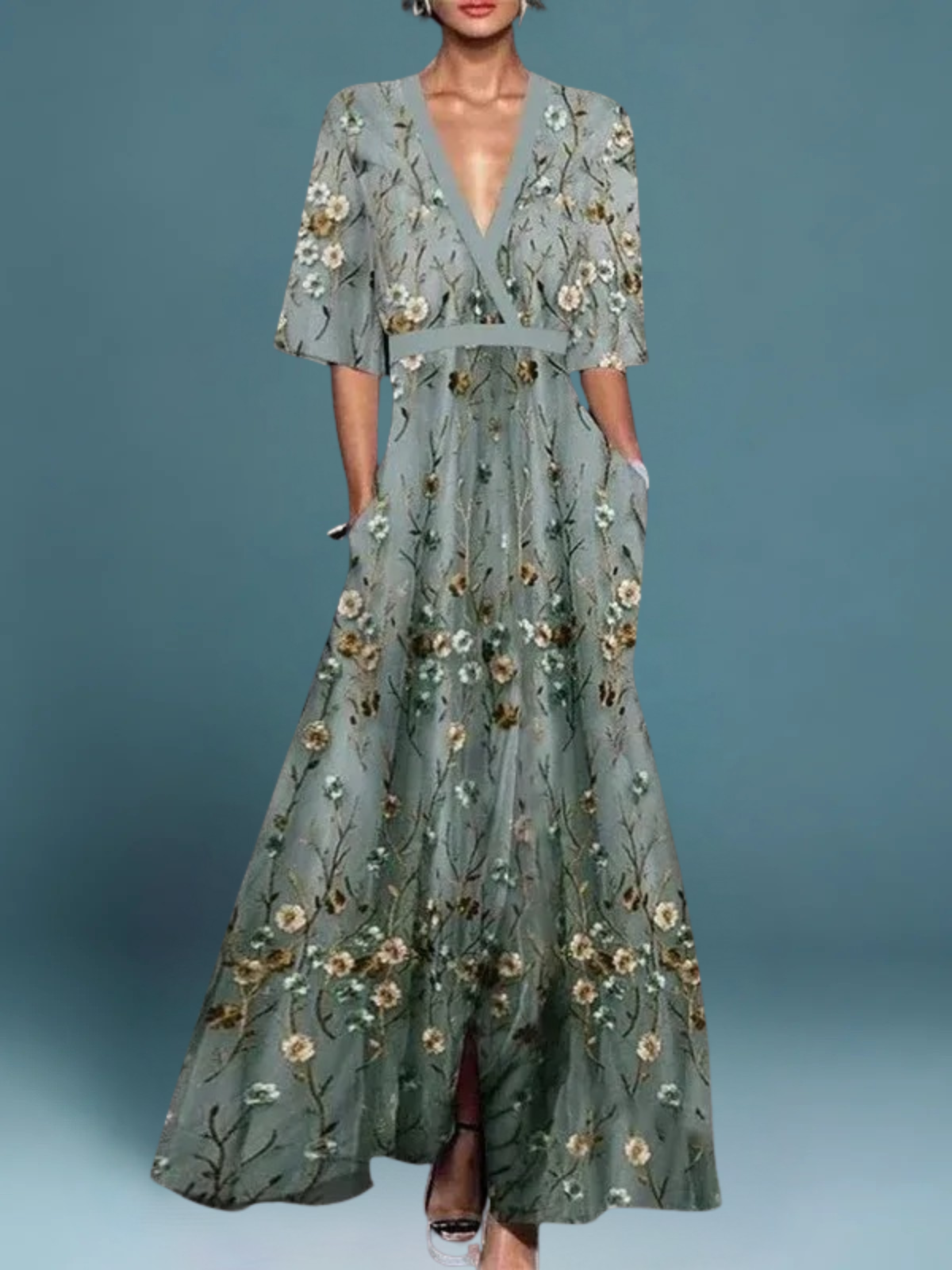 Lorelei™ | Besticktes Maxikleid mit Blumenmuster
