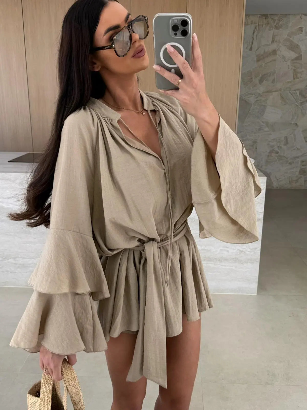 Dina™ | Luftiges Hemdkleid mit Gürtel
