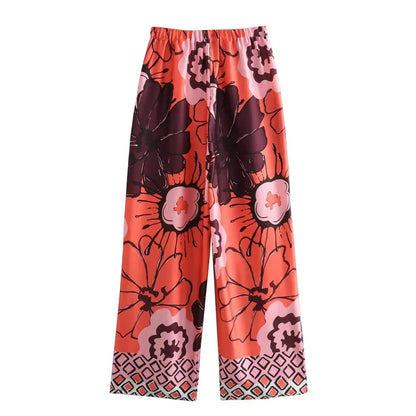 Brianna™ | Blumen-Kimono & Weitbein-Hosen-Set