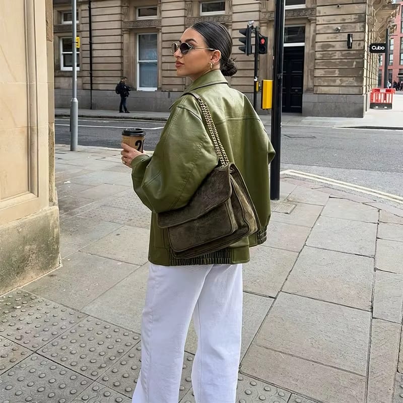 Simone™ | Oversize-Jacke aus Kunstleder