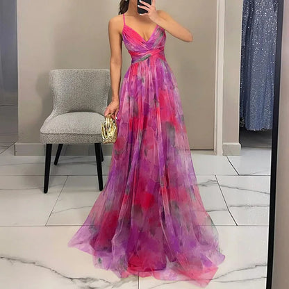 Giselle™ | Elegantes Maxikleid mit Aquarell-Print