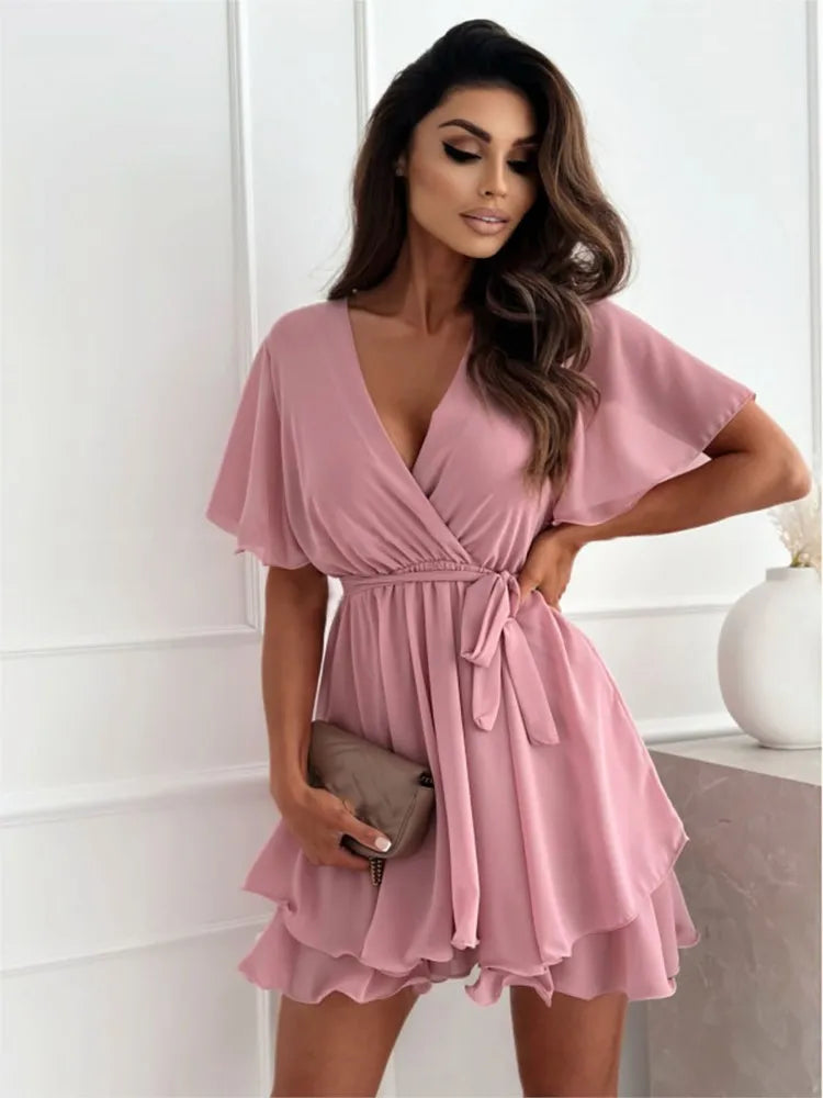 Rhea™ | Wickelkleid mit Rüschen