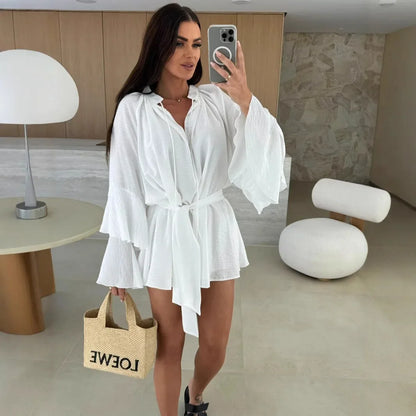 Dina™ | Luftiges Hemdkleid mit Gürtel