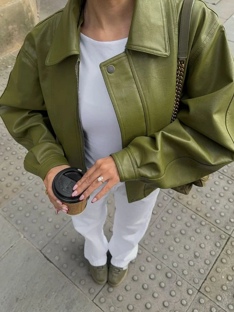 Simone™ | Oversize-Jacke aus Kunstleder