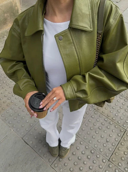 Simone™ | Oversize-Jacke aus Kunstleder