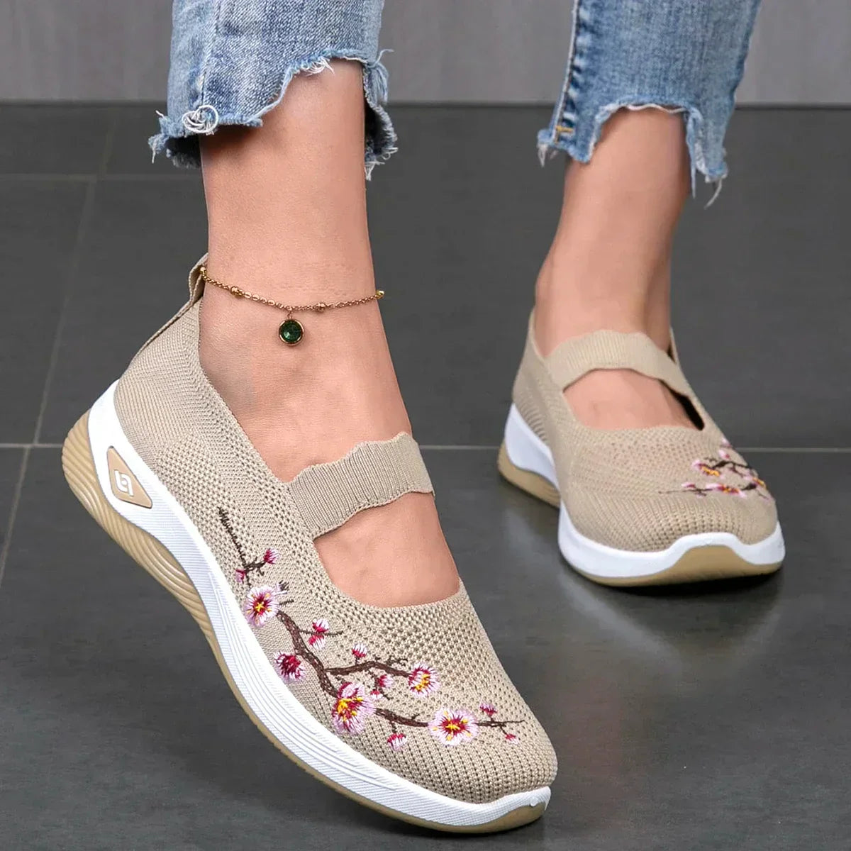 Poulin™ | Bestickten Strick-Sneaker für Damen