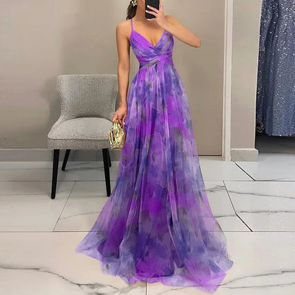 Giselle™ | Elegantes Maxikleid mit Aquarell-Print