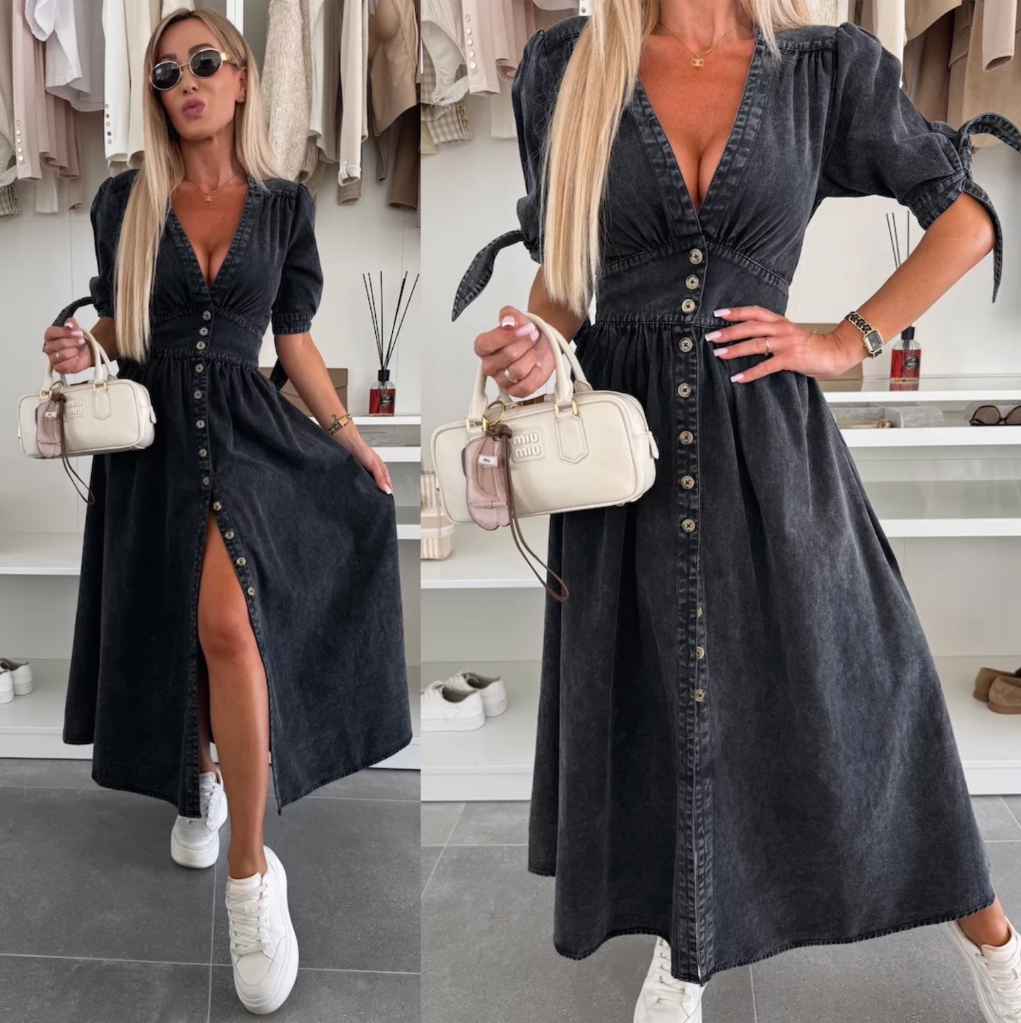 Luise™ | Strahlendes Denim-Kleid
