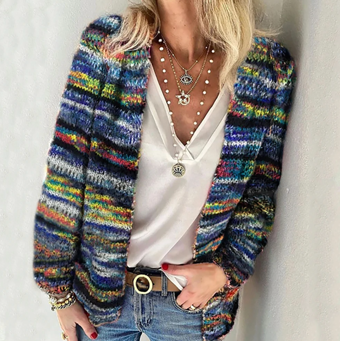 Elsie | Gestreifte Strickjacke