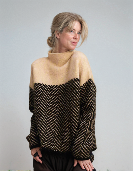 Elen | Damen Chevron Rollkragenpullover