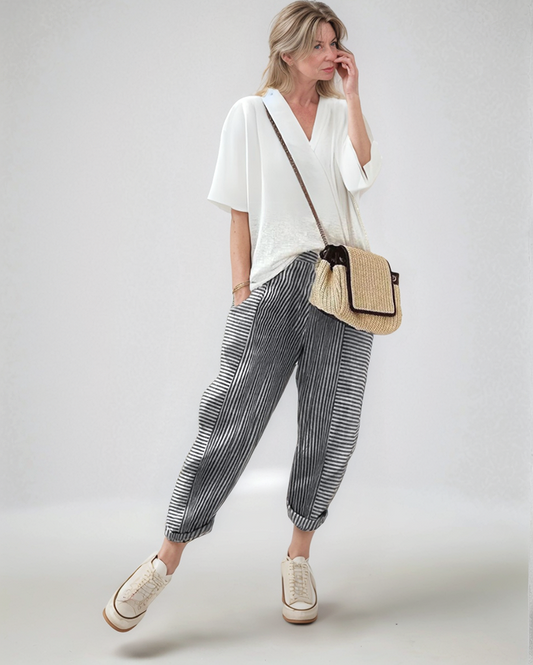 Lore™ | Gestreifte Leinenhose
