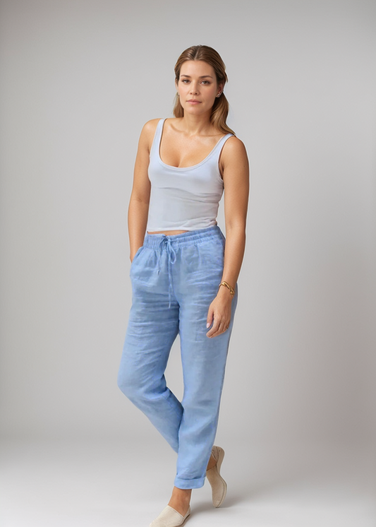 Monika™ | Leinenhose mit Kordelzug