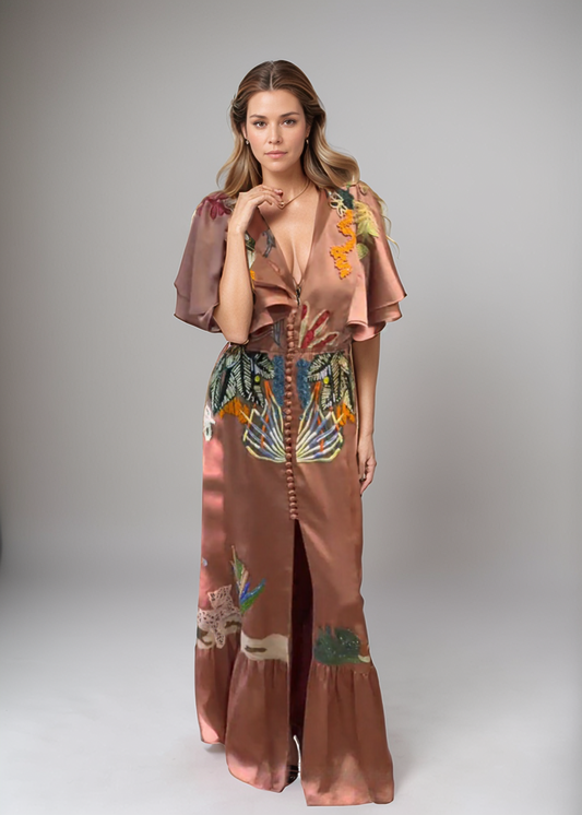 Zoe™ | Besticktes Boho-Maxikleid