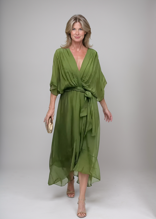 Monica™ | Chiffon-Midikleid mit Wickeloptik