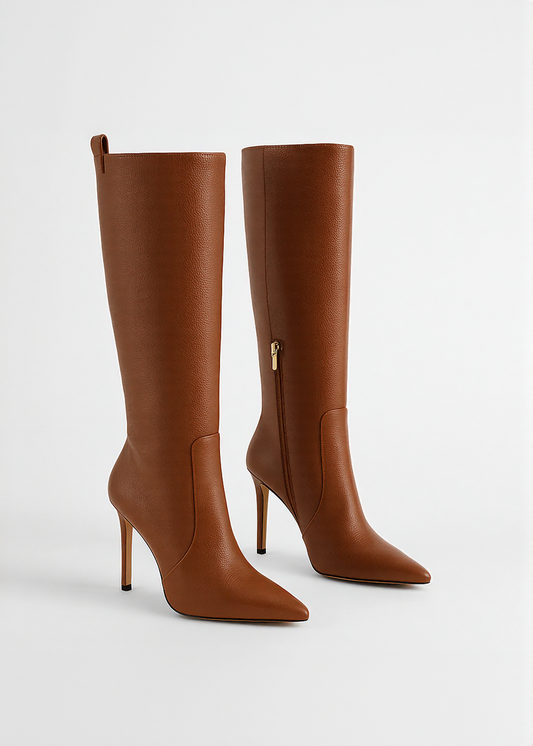 Elysse | Stiefel mit hohem Absatz und seitlichen Reißverschlüssen