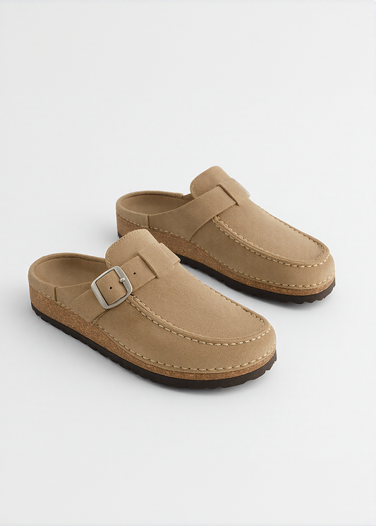 Ellenor™ | Wildleder-Mules mit Schnalle