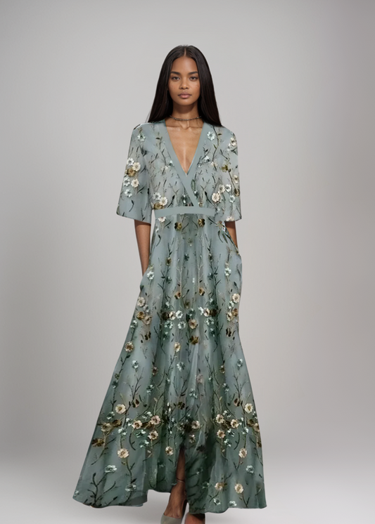 Lorelei™ | Besticktes Maxikleid mit Blumenmuster