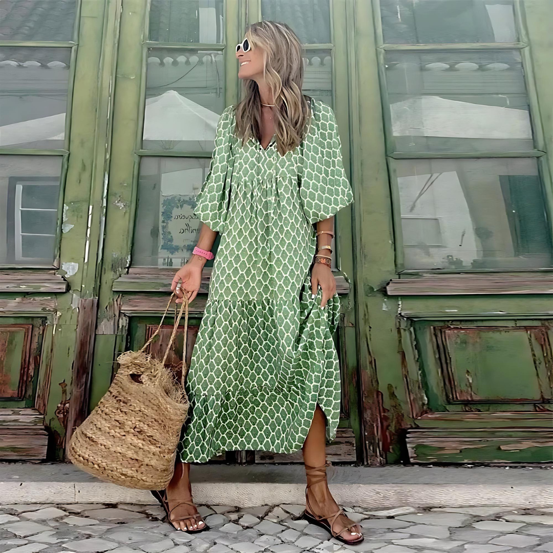 Sheren™ | Fließendes Kleid mit Rosendruck