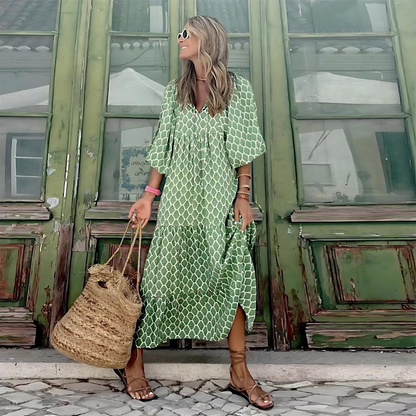 Sheren™ | Fließendes Kleid mit Rosendruck