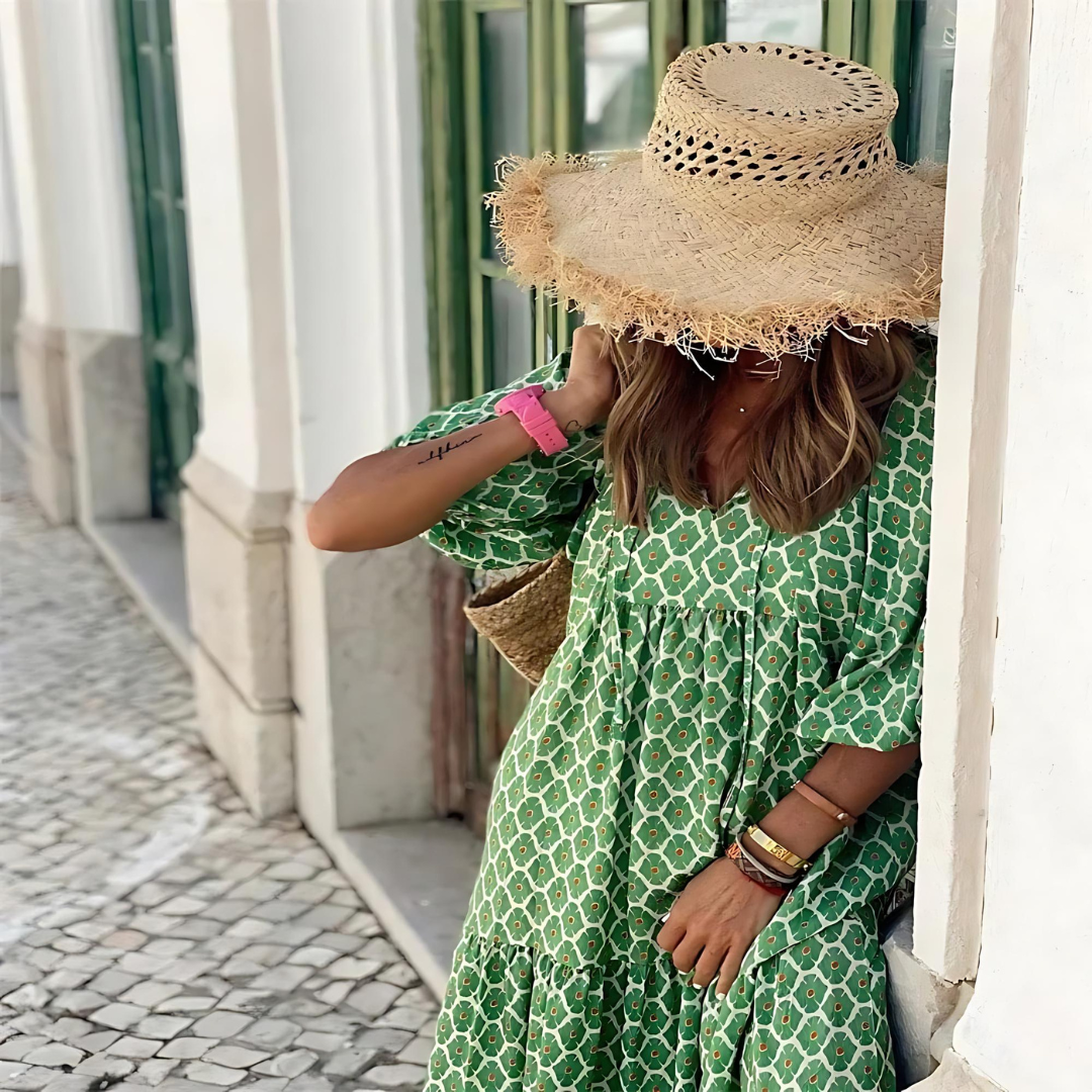 Sheren™ | Fließendes Kleid mit Rosendruck