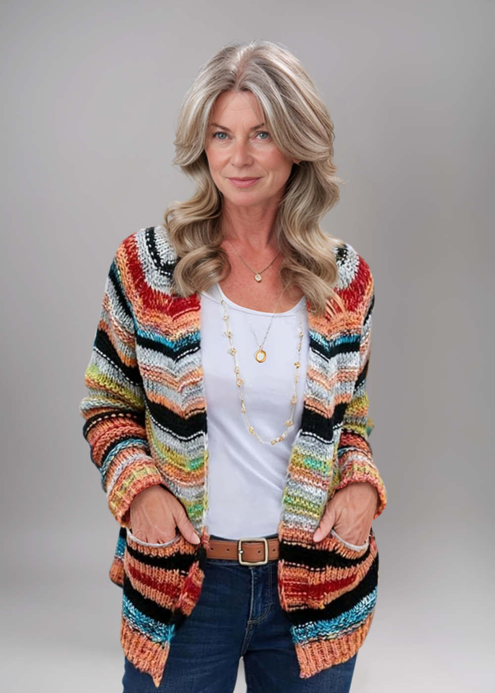 Elsie | Gestreifte Strickjacke