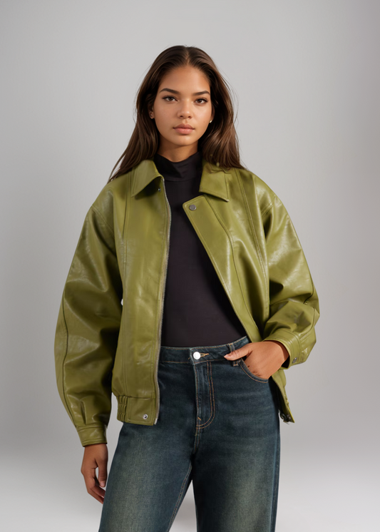 Simone™ | Oversize-Jacke aus Kunstleder