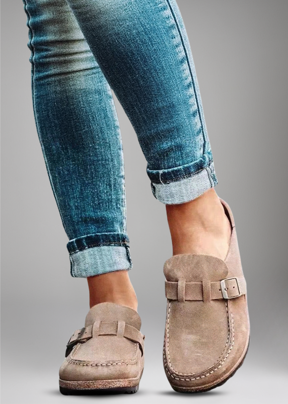 Ellenor™ | Wildleder-Mules mit Schnalle