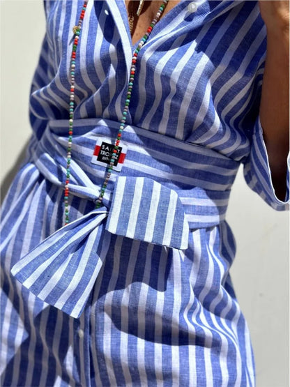 Della™ | Gestreiftes Hemdblusenkleid