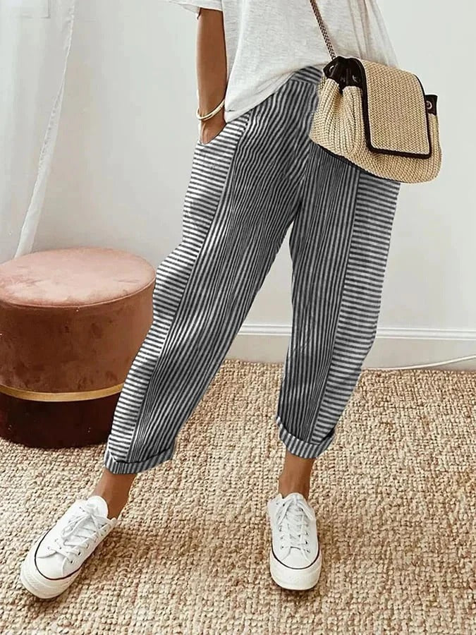 Lore™ | Gestreifte Leinenhose