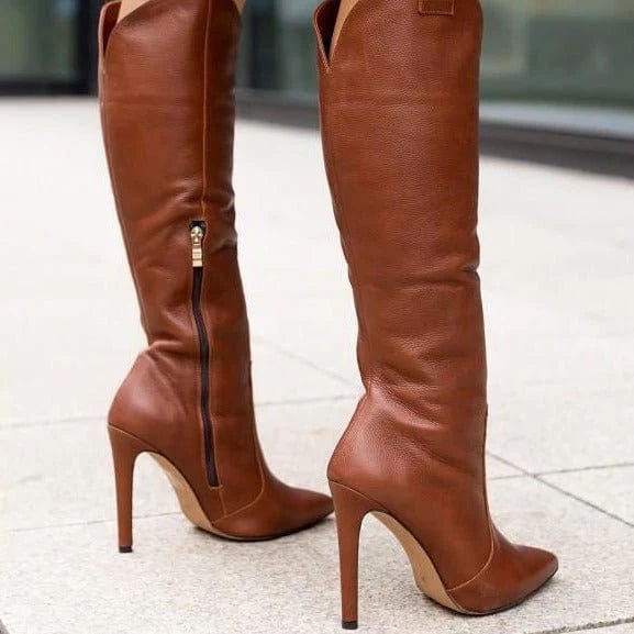 Elysse | Stiefel mit hohem Absatz und seitlichen Reißverschlüssen