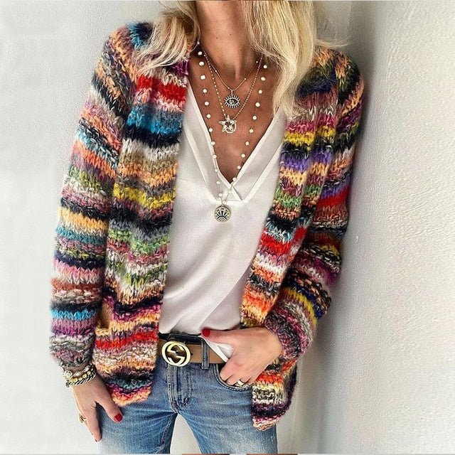 Elsie | Gestreifte Strickjacke