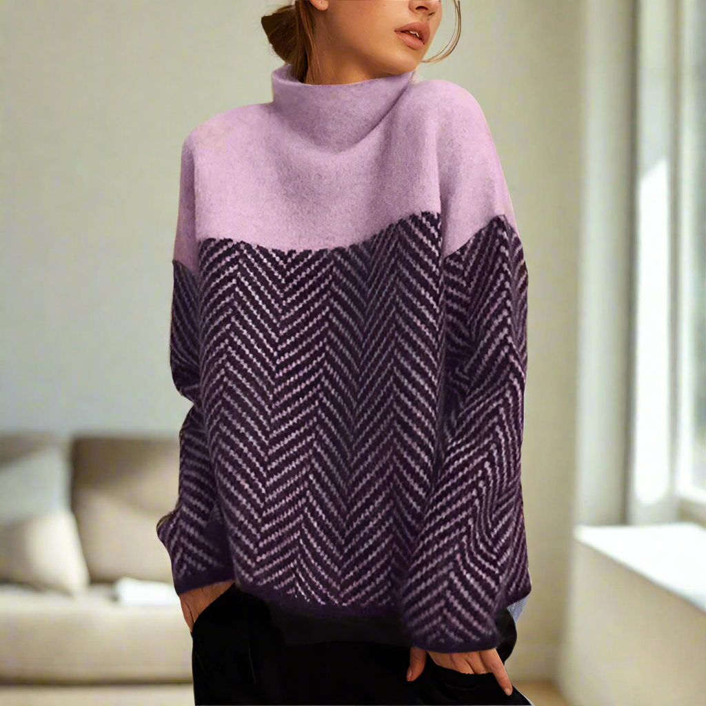 Elen | Damen Chevron Rollkragenpullover