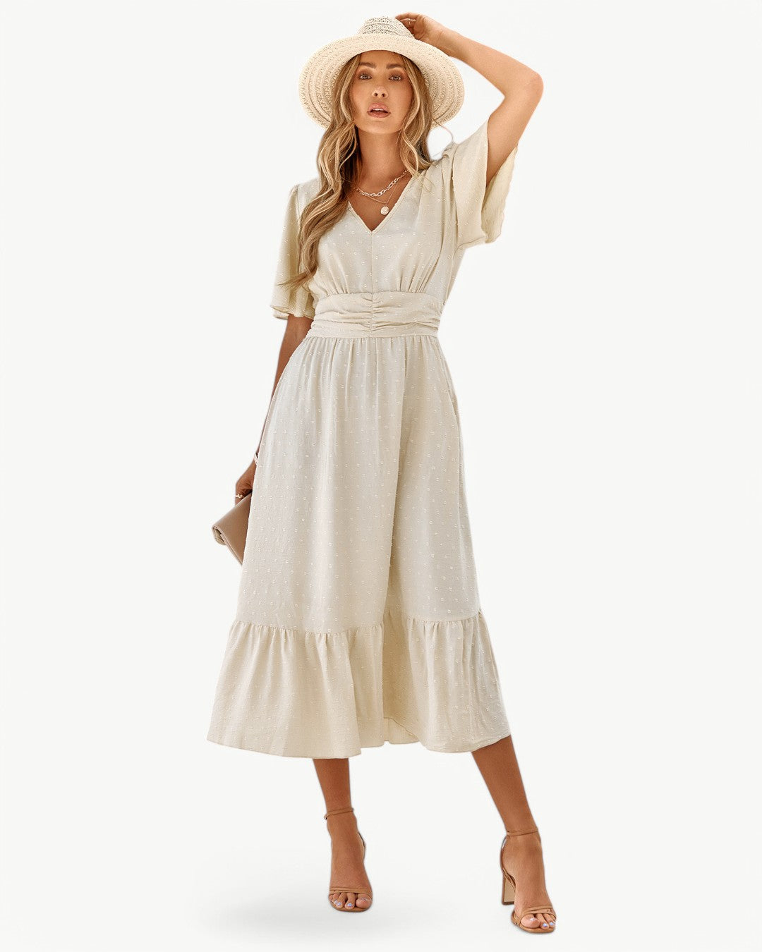 Cécile™ | Fließendes Midikleid mit Smoktaille