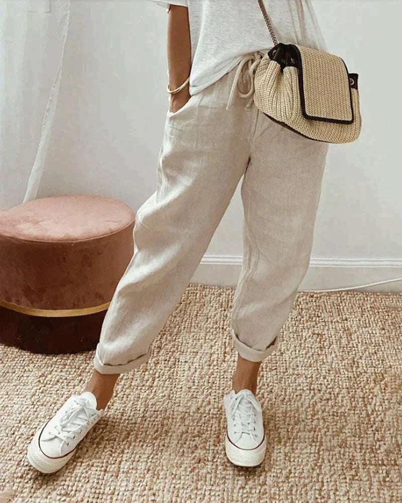 Sandra™ | Locker geschnittene Leinenhose