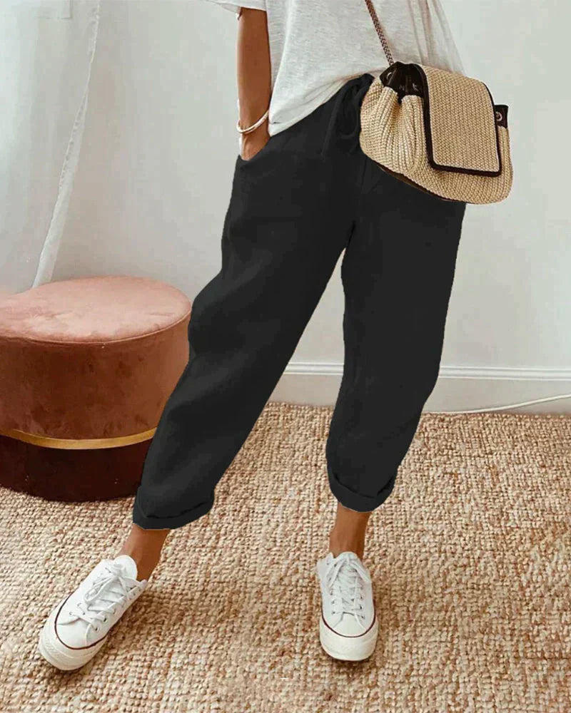 Sandra™ | Locker geschnittene Leinenhose
