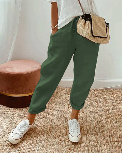 Sandra™ | Locker geschnittene Leinenhose