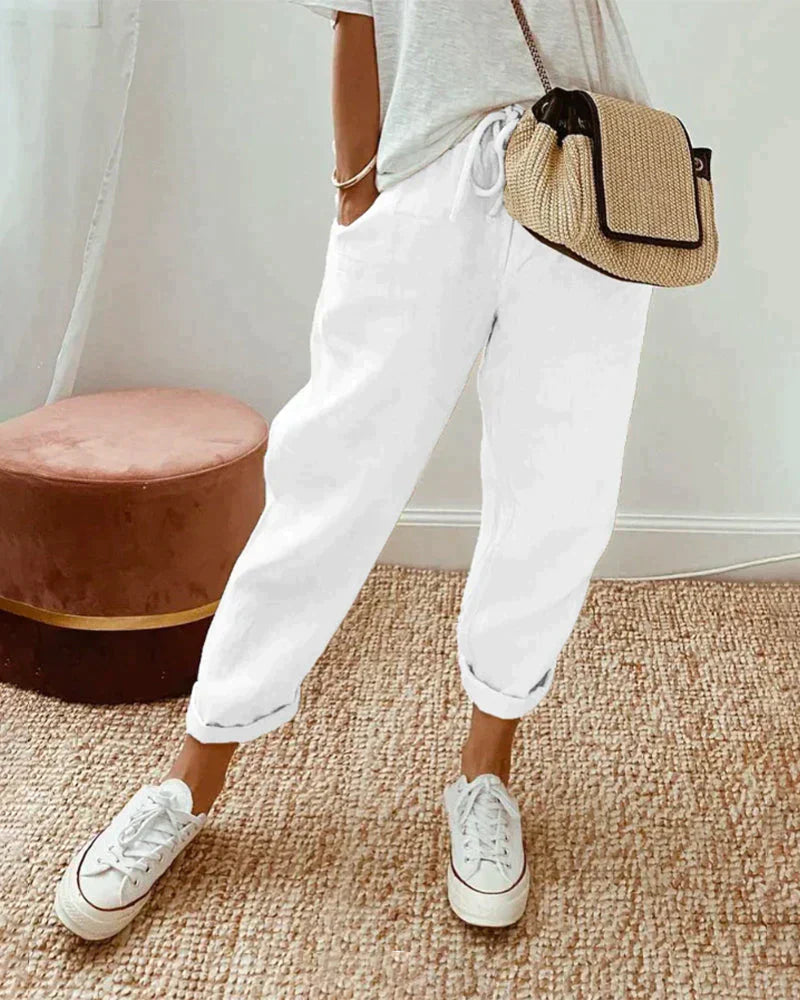 Sandra™ | Locker geschnittene Leinenhose