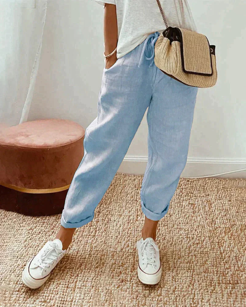 Sandra™ | Locker geschnittene Leinenhose